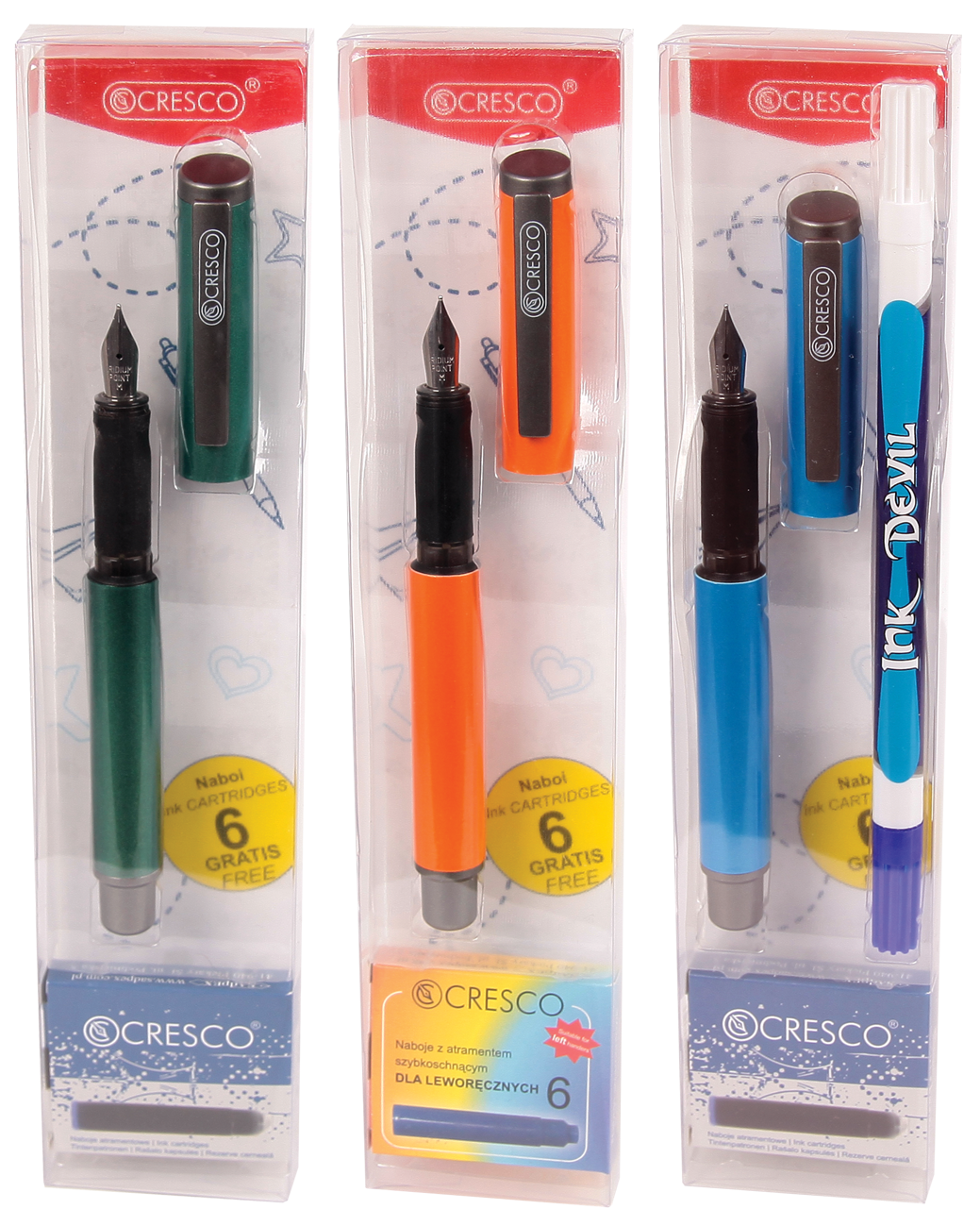 CRESCO Go Pen - METALIC 6 naboi GRATIS