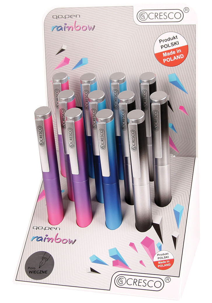 CRESCO Pióro kulkowe na naboje GoPen RAINBOW dpy12szt